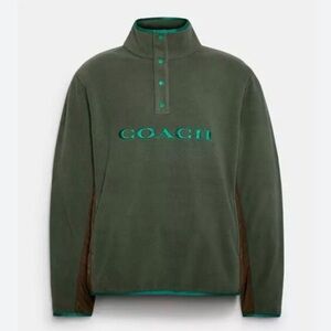 🌸Coach 💯 authentic Olive Green Fleece Pullover Men’s Sz XL  used Once.